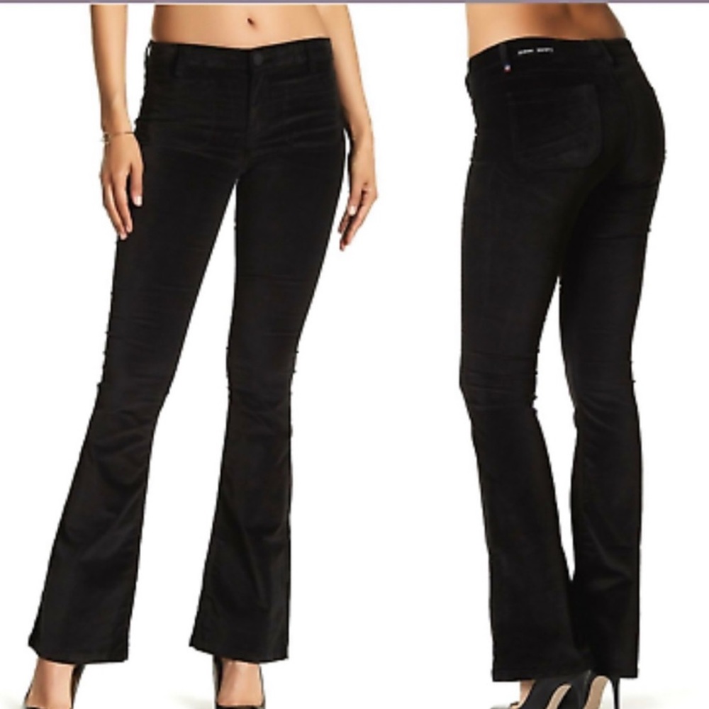 Etienne Marcel Black Velvet Bell Bottom Flare Size 24